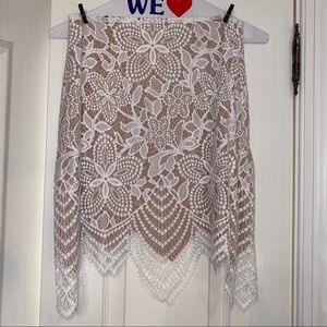 For Love and Lemons white beige lace skirt